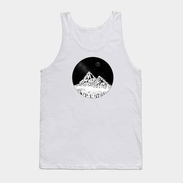 Mountains inside a circle Tank Top by jy ink